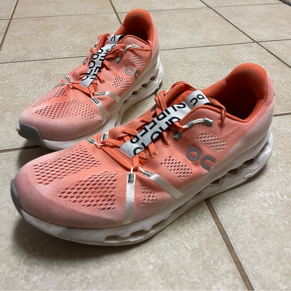 On Running Other - On Running Cloudsurfer Running Shoes Mens Sz 12.5 Flame Orange White Sneakers